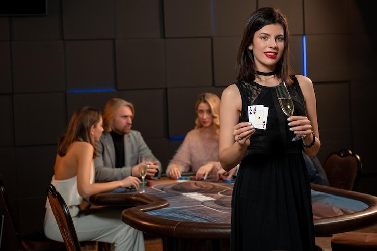 Casino Hold'em betting layout showing ante, call, and side bet positions with live dealer hand visible on boss88 login screen